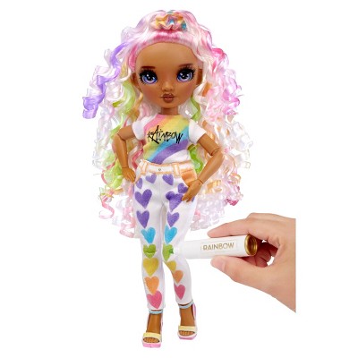 Rainbow High Color &#38; Create DIY Fashion Doll - Purple Eyes/Curly Hair