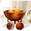 Folkulture Resin Fruit Bowl for Kitchen Counter, 9" Golden Brown Resin Decorative Bowl, Centerpiece Table Decorations - 2 of 4