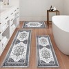 FURNIinspire Floor Mats 3 Piece Washable Kitchen Rug Farmhouse Area Rugs Non Skid Bohemian Mat for Entryway, Home Decor, Blue, 60"*20" - 2 of 4