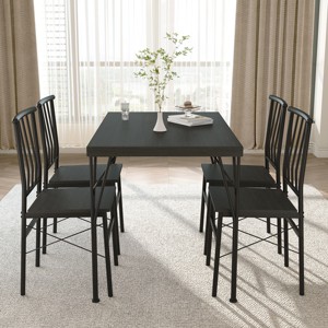 Vipbear 5-Piece Kitchen Table and Chairs Set Rectangular Dining Room Table Set with 4 Chairs,Space-Saving Kitchen Table Set for Small Space,Apartment - 1 of 4