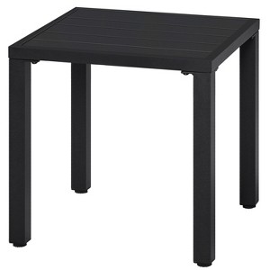 Yaheetech Outdoor Small Metal Square Side Table, Black - 1 of 4