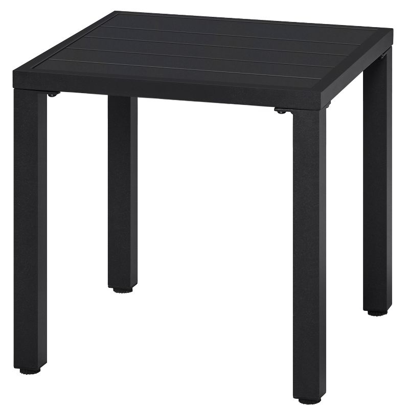 Yaheetech Outdoor Small Metal Square Side Table, Black, 1 of 6