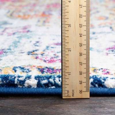 Elegant Oceana Rectangular Synthetic Area Rug, 7'10" x 10'3", Blue