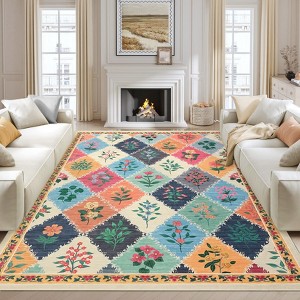Washable Rug for Living Room, Modern Bedroom Rug, Large Area Rug Non Slip Throw Rugs Soft Low Pile Stain Resistant Carpet - 1 of 4