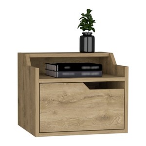 NicBex Floating Nightstand, Modern Night Stand Frame with Modern Dual-Tier Design, Wall Mounted Nightstand with Spacious Single Drawer - 1 of 4
