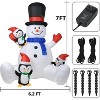 Paaaawaters 7Ft Lighted Christmas Inflatable Snowman with Three Cute Penguins, Building 3 LED Lights Outdoor Indoor Holiday Decorations - 4 of 4