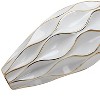 Gulches Elegant White Ceramic Vase with Gold Accents - Timeless Home Decor - 3 of 4