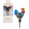 Twine Rooster Bottle Stopper, Glass Rooster Wine Bottle Stopper, Keep Wine Fresh, Glass, Metal, Multicolor, Set of 1 - 4 of 4