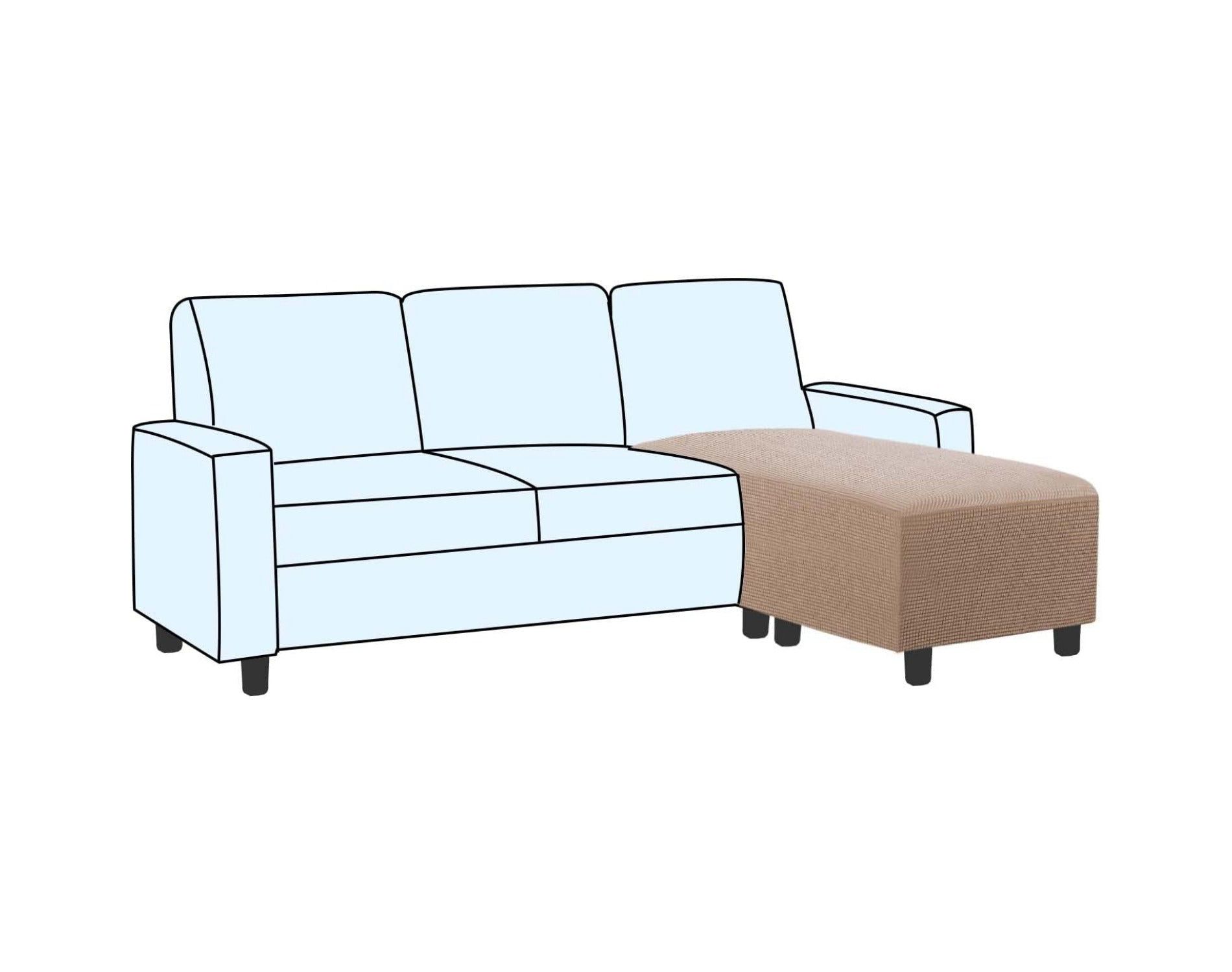 H.Versailtex Ottoman Cover Slipcover Rectangle Fit Length Footrest Sofa Slipcovers Stool Cover SAND Rectangle-XX-Large