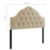 Modway Sovereign King Headboard – Tufted Button Linen Fabric Upholstery in Beige with Elegant Diamond Stitching - 2 of 4