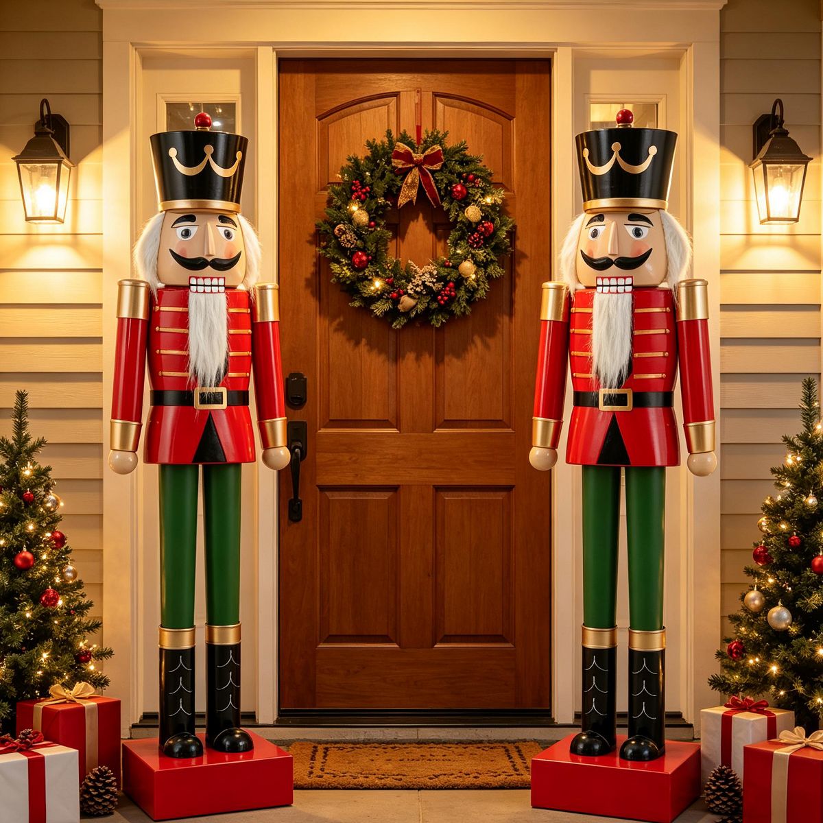 Christopher Knight Home Aimo Modern 63"H Oversized Patio Iron Nutcracker Soldier Statue - thumbnail 9