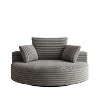 55'' Corduroy Chenille Swivel Chair, Fluffy Foam Single Sofa with Cylindrical Pillow, 360¡ã Rotating Seat for Living Room, Bedroom, No Assembly - 3 of 4