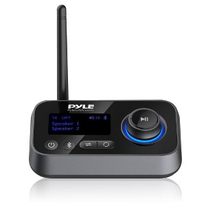 Pyle 2-in-1 Bluetooth 5.0 Transmitter Receiver - PDWM18BT, LCD Display, Optical and AUX Audio Jacks, Wireless Streaming - 1 of 4