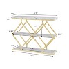 3-Tier Entryway Table, Console Table with  Metal Frame, Sofa Table with Open Shelves, Foyer Table for Entryway, Hallway - 2 of 4