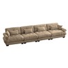 Oversized 166" Velvet Modular 4-seater Sectional Sofa with Bolstered Armrests, 4-Piece Free combination Sofa - 4 of 4