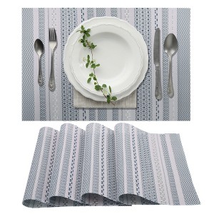 Unique Bargains Stripe Woven Placemats 4 Pcs - 1 of 4