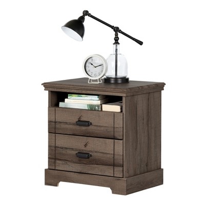 Avilla Fall Oak 2-Drawer Modern Nightstand with Open Space