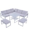 Wellfor 6pc Outdoor Steel Industrial Conversation Set White: Patio Seating, Coffee Table Included - 2 of 4