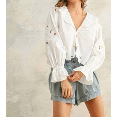 Women's Garden Treasures Eyelet Top - MIOU MUSE