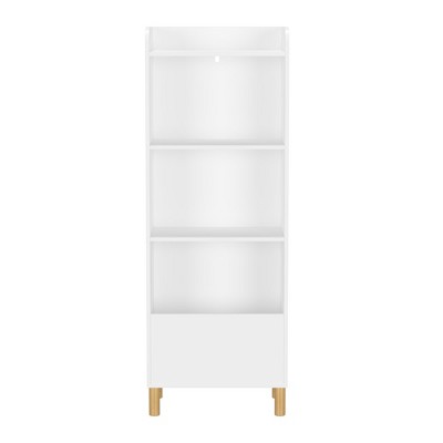 2-in-1 Bookshelf for Toddlers Kids Bookshelves Rack with Toy Storage Organizer Book Unit Storage for Infants Young Children, White