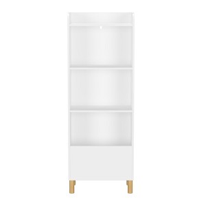 2-in-1 Bookshelf for Toddlers Kids Bookshelves Rack with Toy Storage Organizer Book Unit Storage for Infants Young Children, White - 1 of 4