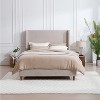 GDFStudio Eveleth 54" Headboard Queen Upholstered Bed with Solid Wood Legs, Light Gray - 2 of 4