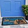 HomeRoots 18" X 30" Blue and Black Coir Anchor Welcome Outdoor Summer Door Mat - 2 of 4