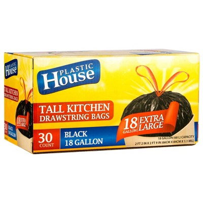 Strong Black Drawstring Trash Bags – Heavy-Duty Garbage Bags for Home and Office Use