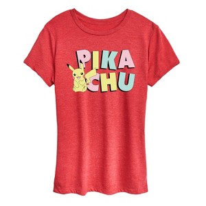 Women's - Pokémon - Pikachu Pastel Name Short Sleeve Graphic T-Shirt - 1 of 4