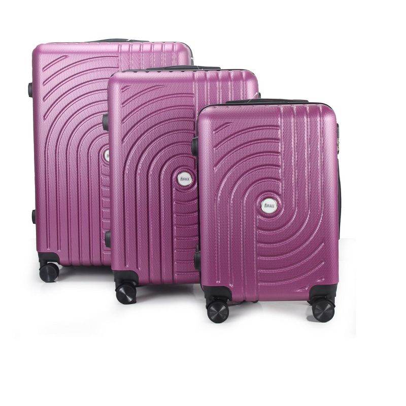 Mirage Luggage Sally ABS Hard shell Lightweight 360 Dual Spinning Wheels Combo Lock 3 Piece Luggage Set, 4 of 6