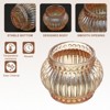 Unique Bargains Centerpiece Decor Round Pinstripe Votive Glass Tea Light Holder - 3 of 4
