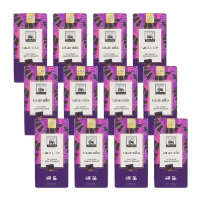 Endangered Species Chocolate Cacao Nibs 72% Cocoa Dark Chocolate Bar - Case of 12/3 oz