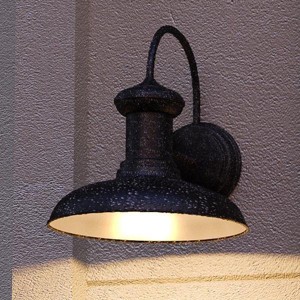 Urban Ambiance Luxury Luxe Industrial Chic Outdoor Wall Light,  12.25"H x 12"W,  Olde Iron Finish, UHP1029 - 1 of 4