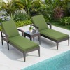 Aoodor 72 x 21 x 3 Inches Patio Chaise Lounger Cushions, Olefin Fabric Slipcovers with Sponge Foam, Set of 2 - 2 of 4