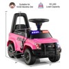 Infans 2-in-1 6V Kids Ride On Police Car Toddler Push Car w/ Megaphone & Siren Pink - 2 of 4