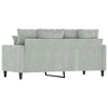 vidaXL Luxurious 2-Seater Sofa in Light Gray Velvet - Comfortable Thickly-Padded Seat with Sturdy Metal Frame and Modern Design - 4 of 4