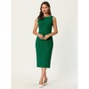 Hobemty Women's Sleeveless Boat Neck Casual Office Sheath Dress - 2 of 4