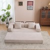 VASIP Chenille Floor Couch Sofa Bed,Convertible Compression Sleeper Sofa with Pillow Back Support, for Living Room, Bedroom,Light Gray - 3 of 4