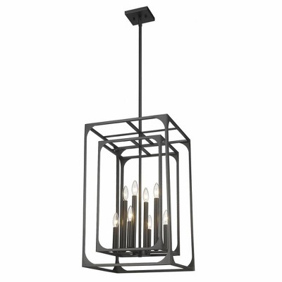 Easton Matte Black 8-Light Steel Chandelier