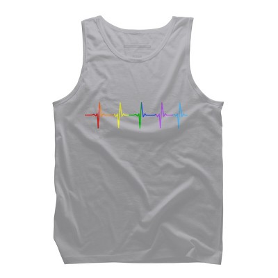 Adult Design By Humans Pride Rainbow Heartbeat By Thingsandthings Tank Top