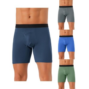 INSPIRE CHIC Men's 4 Pack Lightweight Soft Stretch Open-fly Basic Boxer Briefs - 1 of 4