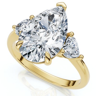 Pompeii3 Certified 3.40Ct Pear & Heart  Engagement Ring 14k Gold or Platinum Lab Created