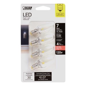 Feit Electric C7 E12 (Candelabra) LED Bulb Soft White 7 Watt Equivalence 4 pk - 1 of 1