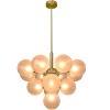 PAKOKULA Modern 13-Light Gold Cluster Bubble Chandelier with Globe Frosted Glass Shades - 2 of 4