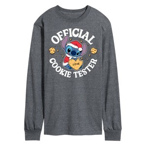 Men's - Lilo and Stitch - Christmas Official Cookie Tester Long Sleeve Graphic T-Shirt - 1 of 4