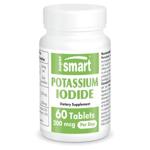 SuperSmart Potassium Iodide KI 200mcg per Day (Stable Iodine) - High Potency Shield | Non-GMO & Gluten Free | 60 Tablets - 1 of 1