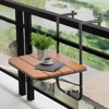 VEVOR Balcony Hanging Table, 25 x 24 in Folding Balcony Railing Table, 4-Level Adjustable, Fit Railing from 1" to 8.27", Black&Brown - 2 of 4