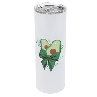 Elanze Designs 20 Ounce Stainless Steel On the Go Travel Tumbler With Push Top Lid, Avocado