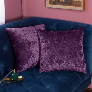 Deconovo Velvet Throw Pillow Covers 2 Pack with Hidden Zipper - 1 of 4