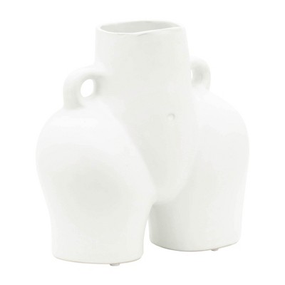 Sagebrook Home 8" Half Body Vase Contemporary Abstract Ceramic Body Shaped Flower Vase
